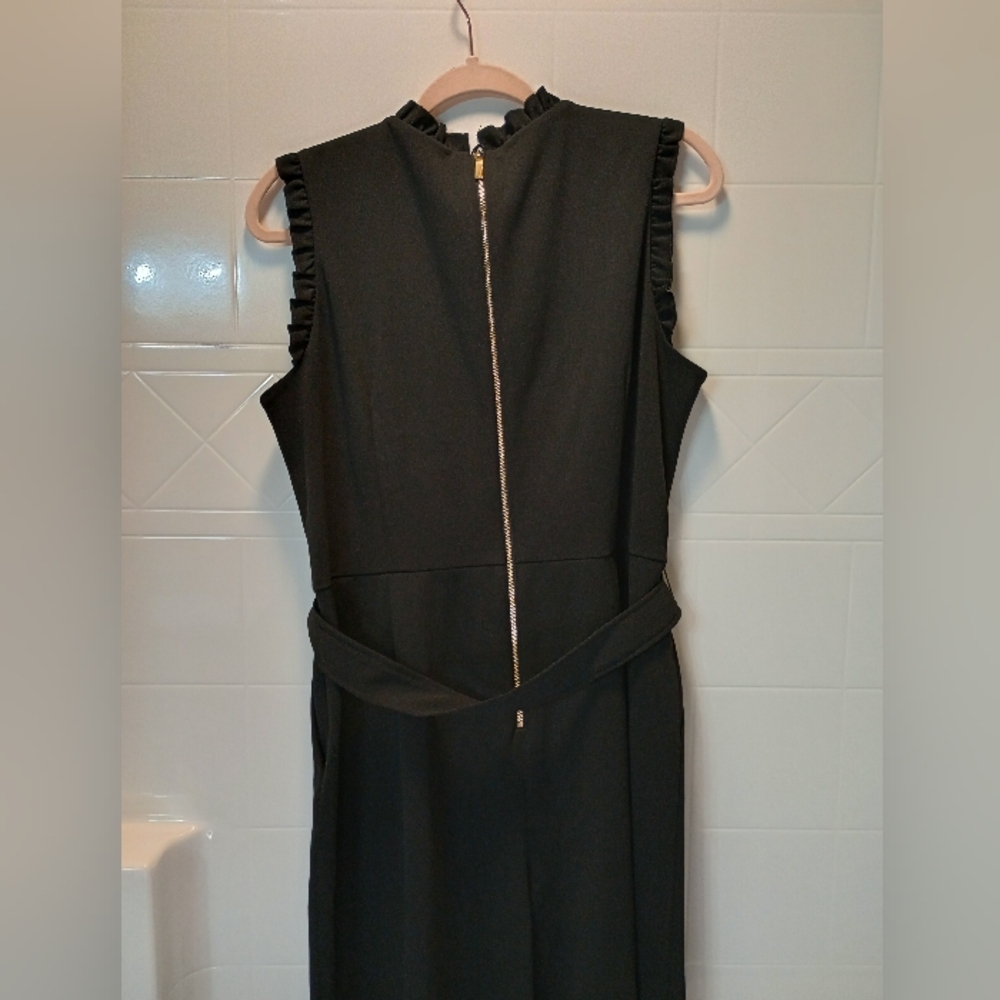 Women's Andrew Marc Ruffle Jumpsuit Black Size 16 - Picture 7 of 12